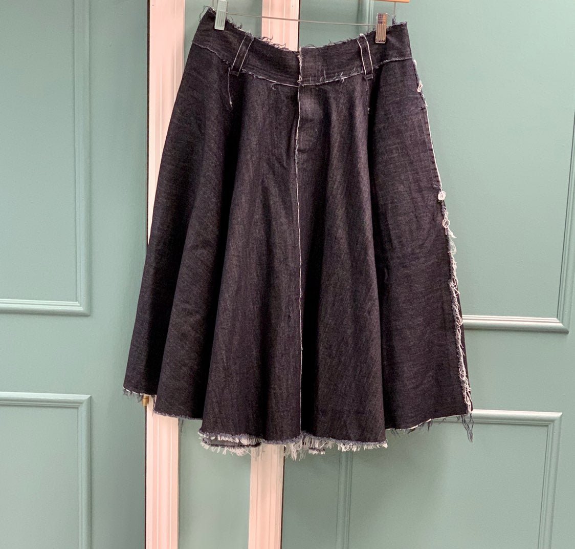 NWT NORMA KAMALI flared denim skirt