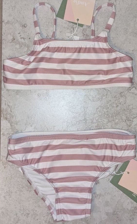 Andie Girl’s Amalfi 2-Piece Striped Bralette Bikini Swimsuit