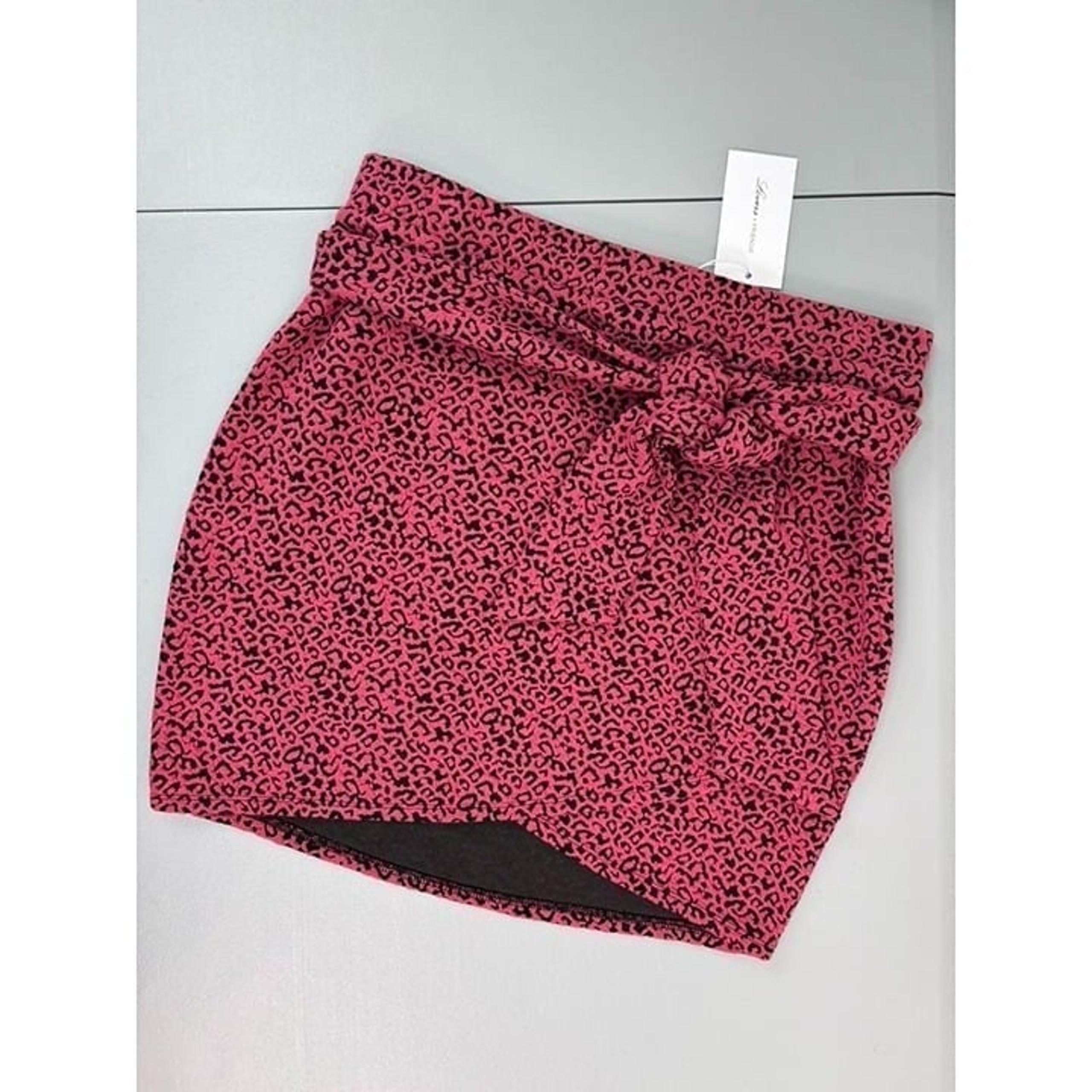 Lover's + Friends women's XL pink animal print knit fitted mini skirt NWT