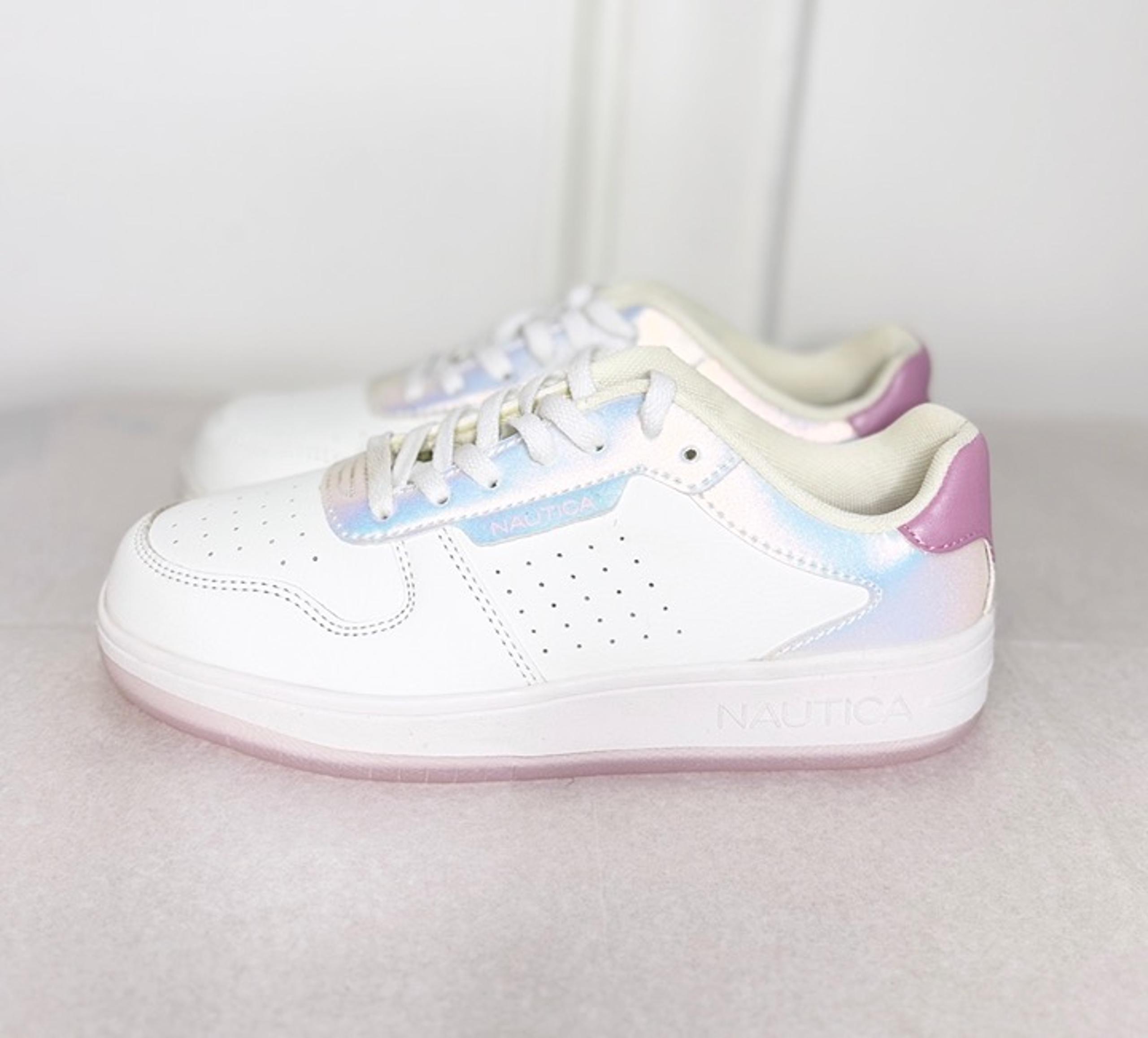 NEW Nautica White Pink Big Girls Size 4 Sneakers Athletic Shoes