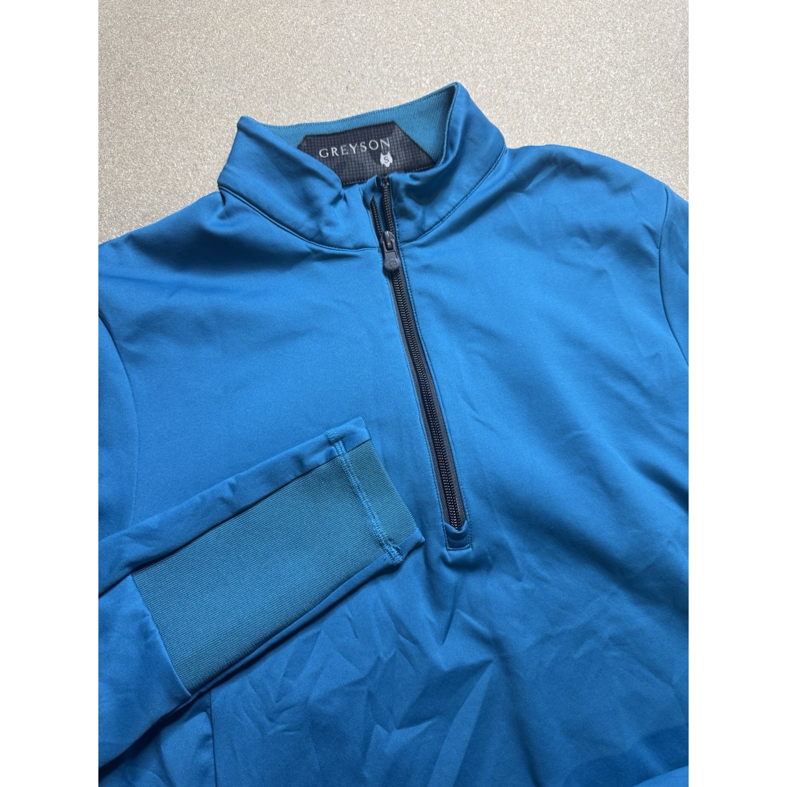 Greyson pullover Performance aqua blue 1/4 zip men's Small 120 Golf Course