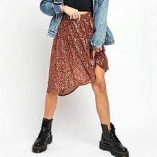 EUC Free People Last Dance Bronze / Gold Asymmetrical Sequined Party Skirt XS