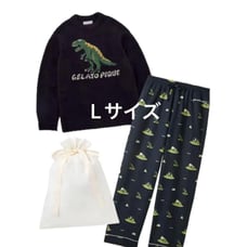 【HOMME】Powder Dinosaur Jacquard Pullover & Long Pants Set