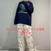 【HOMME】Powder Dinosaur Jacquard Pullover & Long Pants Set