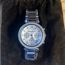 Michael Kors Silver-Tone Oversized Parker Watch