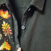 quacker factory womens black orange leaves sparkle button up sweater sz S