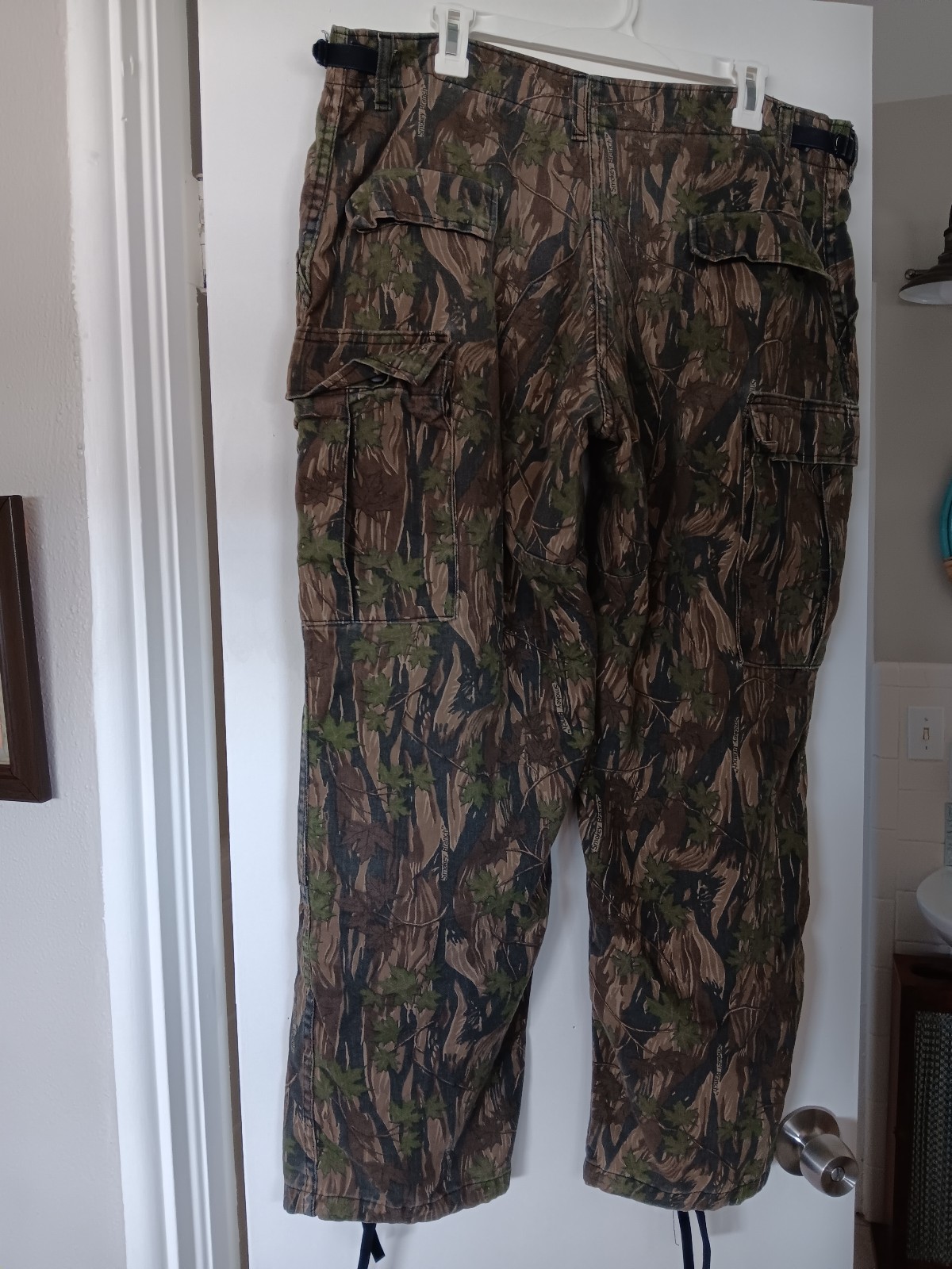 Vintage Military Pants Smokey Branch double knee Camo Button Fly Cargo Utility