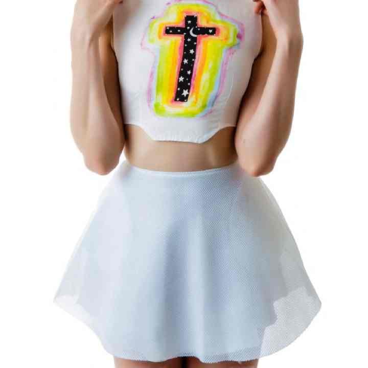 Unif mesh scuba skirt