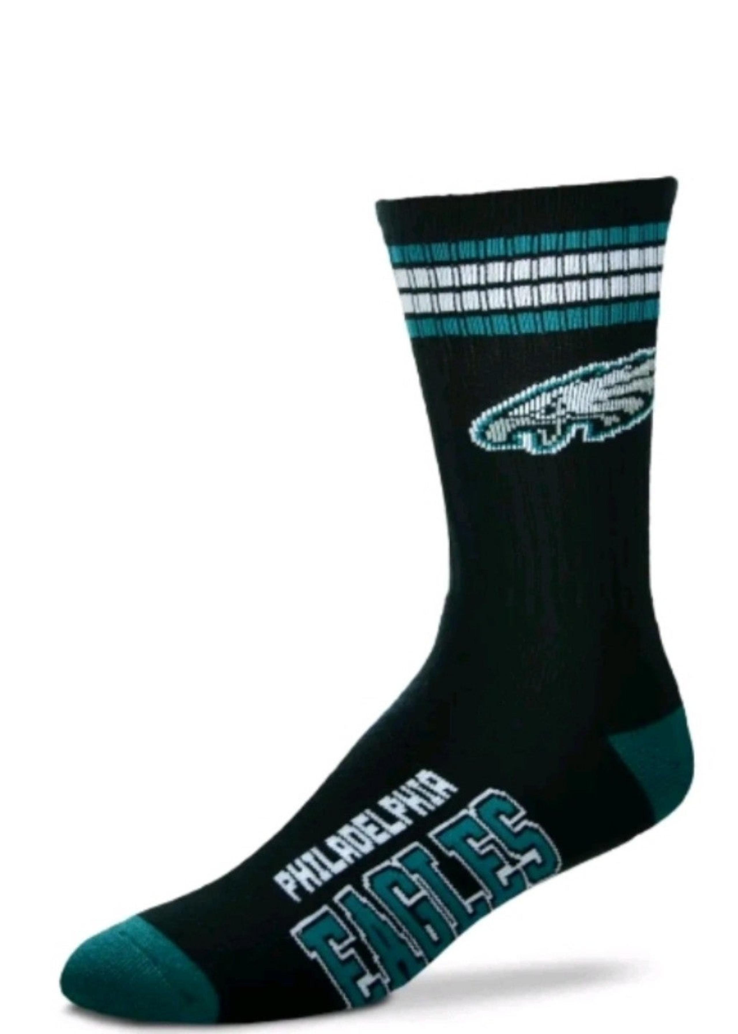 Philadelphia Eagles Crew Socks Large Size 10 to 13  NEW 4 Stripe