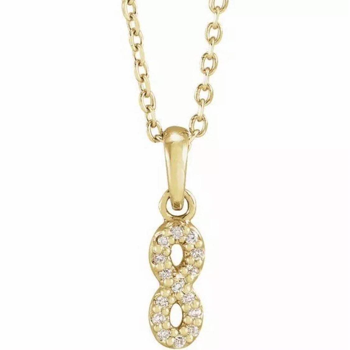 Diamond Infinity Necklace Yellow Gold 14