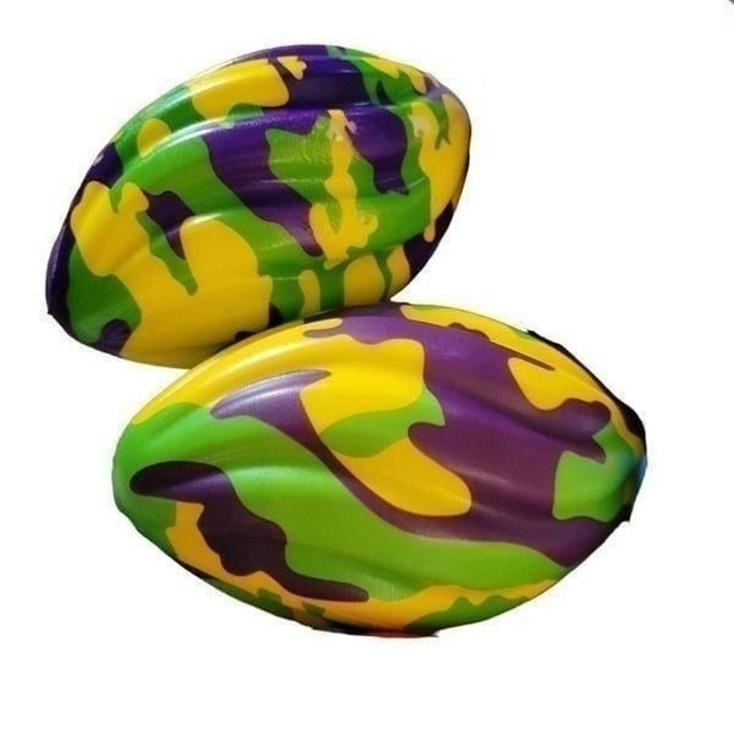 7in Purple/ Green/ Gold Foam Spiral/ Camouflage Football