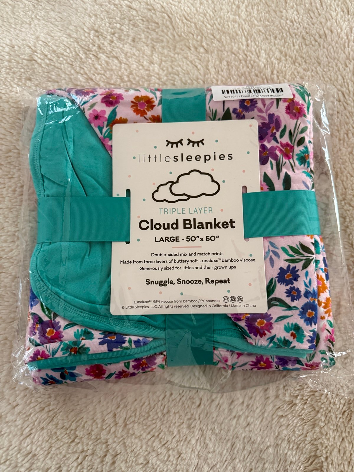 Little Sleepies Sweet Pea Cloud Blanket
