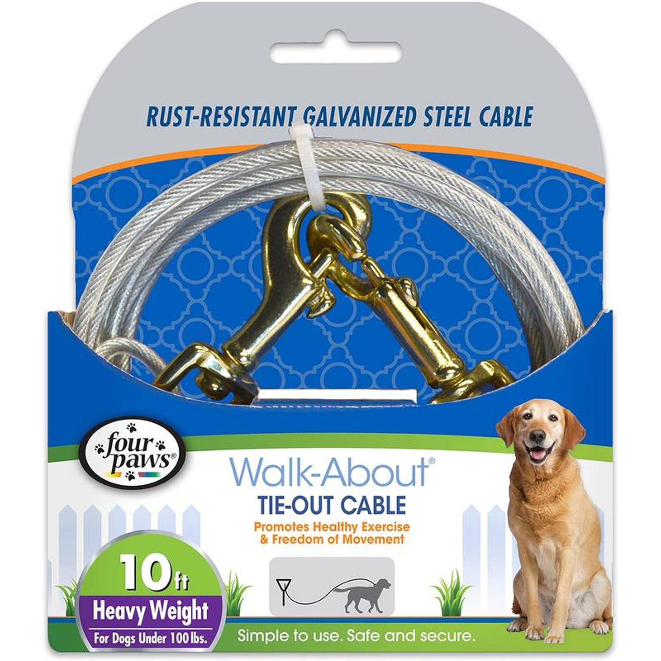 Dog Tie Out Cable Heavy Duty Weighted Dog Tie Out Cable Silver, 10 ft To 100lbs