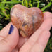 High Quality Rainbow Golden Lattice Sunstone Crystal Heart