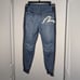 Evisu Jogger Jean Women's Pants Colorblock Two Tone Large Pocket Logo Y2K Sz S