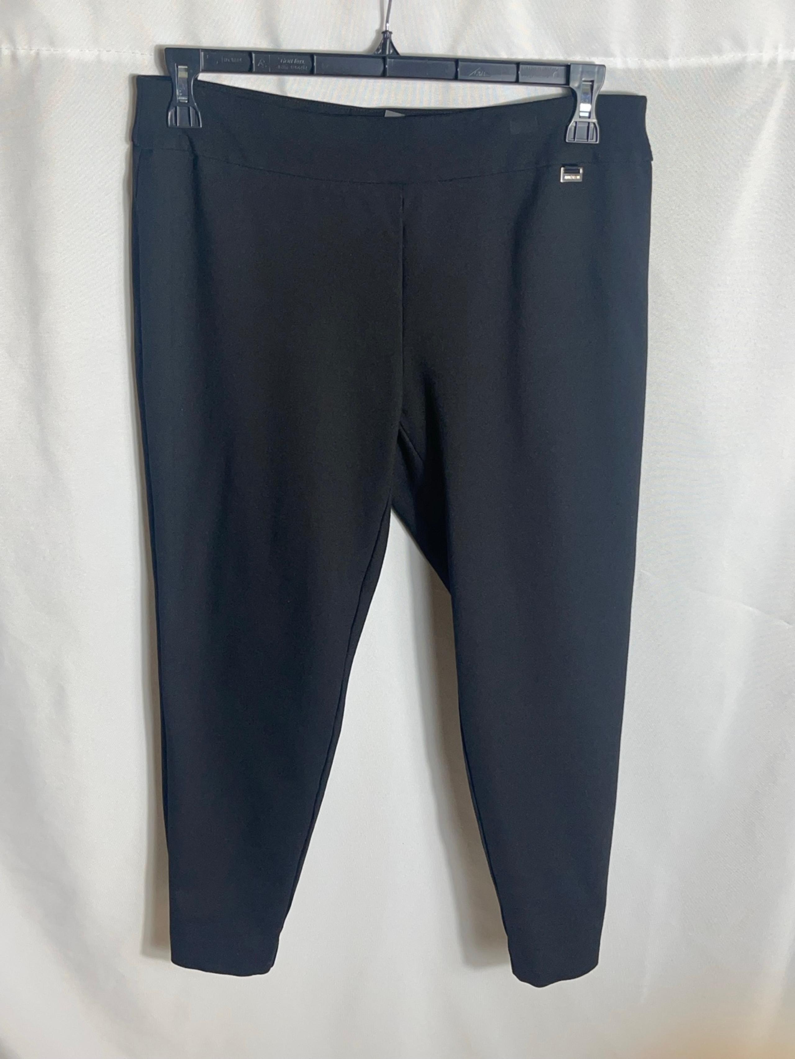 Anne Klein Black Pull-On Tapered Pants Women’s 1X Stretch Comfort