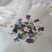 Vintage KPM Germany scalloped divided dish w. handle floral purple green gold