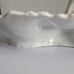 Vintage KPM Germany scalloped divided dish w. handle floral purple green gold