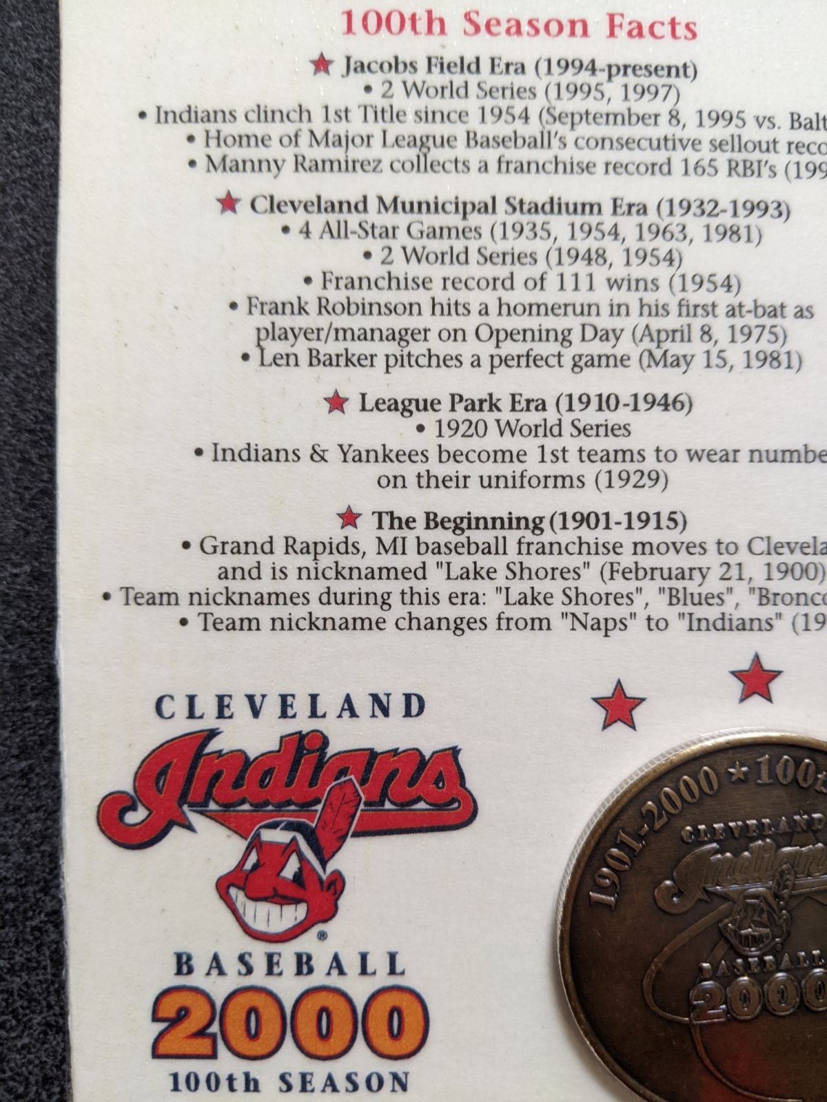 Cleveland Indians Commemorative coin