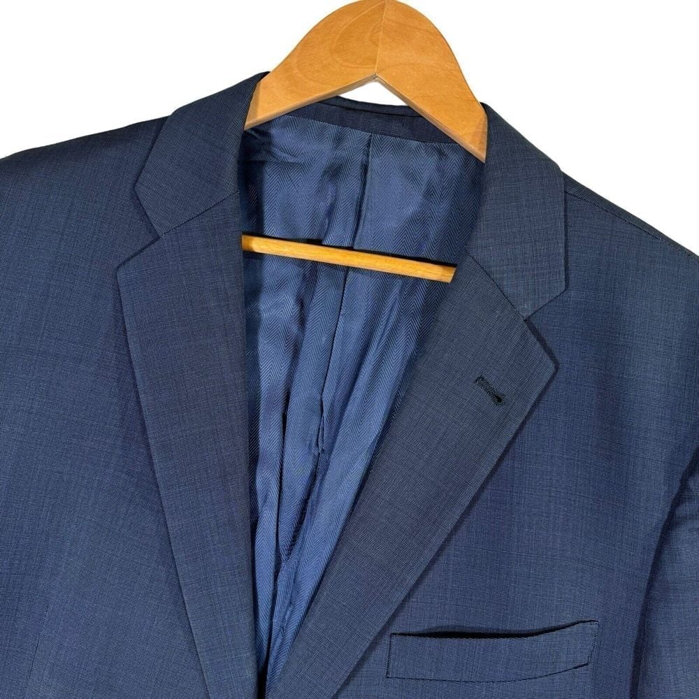 Mens 44L Joseph Abboud X Reda Super 110s Blue Wool Sport Coat Extremely Slim Fit