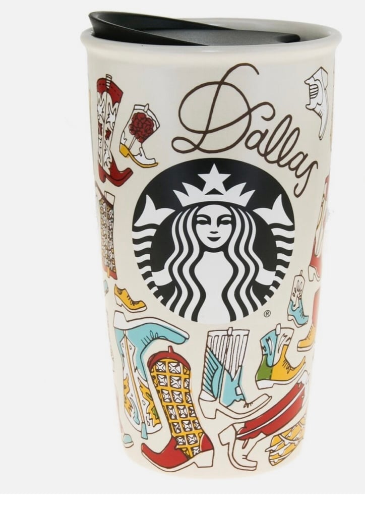 Starbucks Dallas Texas Cowboy Boot Ceramic Traveler Tumbler new with tags