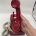 Rare Vintage Western Electric Red Push Button Desk Table Top Retro Telephone