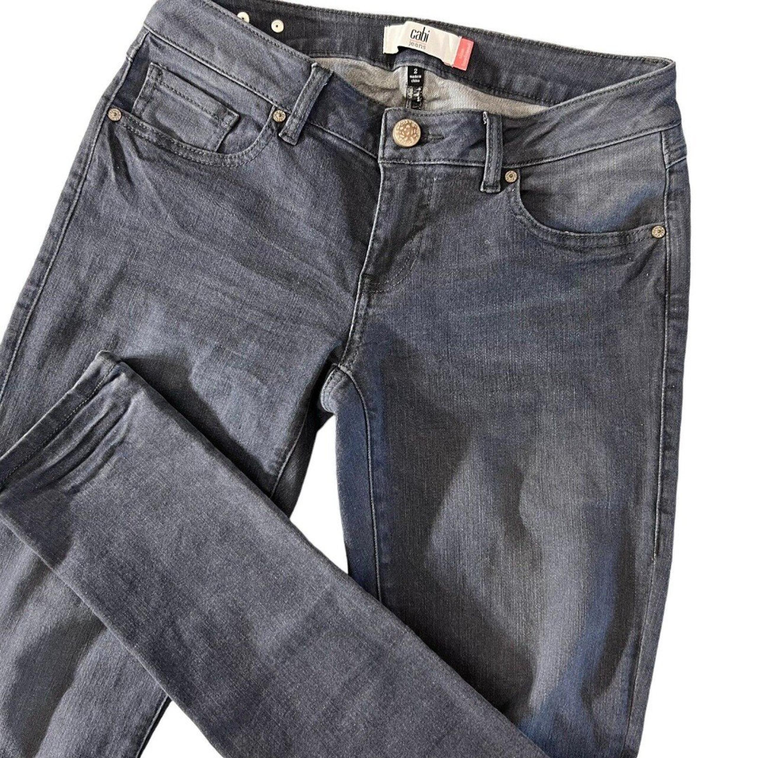 Cabi Jeans Gray Slim Boyfriend Size 2 Style #3191 Stretchy Straight Skinny Zip