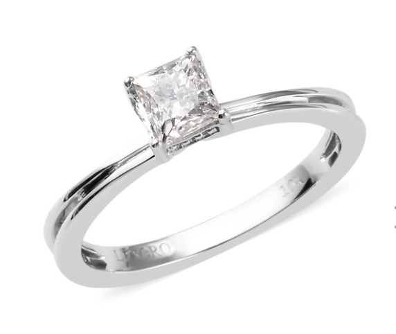 10K White Gold Diamond Solitaire Ring (Size 6.0) 0.50 ctw
