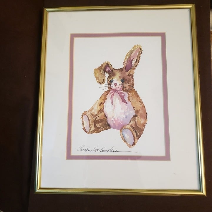 Carolyn Loutzenhiser Watercolor Velveteen Bunny Rabbit Original Painting Kansas