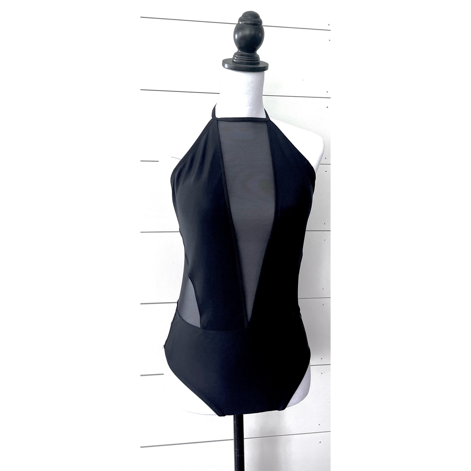 NWT Ted Baker Mech Mesh Panel One Piece Swimsuit Black, Size 4 Women’s Swimwear