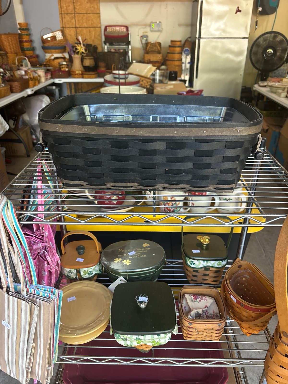 Longaberger Black Sort & Store Small Basket.