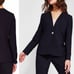 NWT! Ted Baker Cerisa Collarless Wool Navy floral Blazer Size 4
