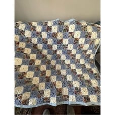 Multi-Color Mix Material Handmade Patchwork Throw Blanket