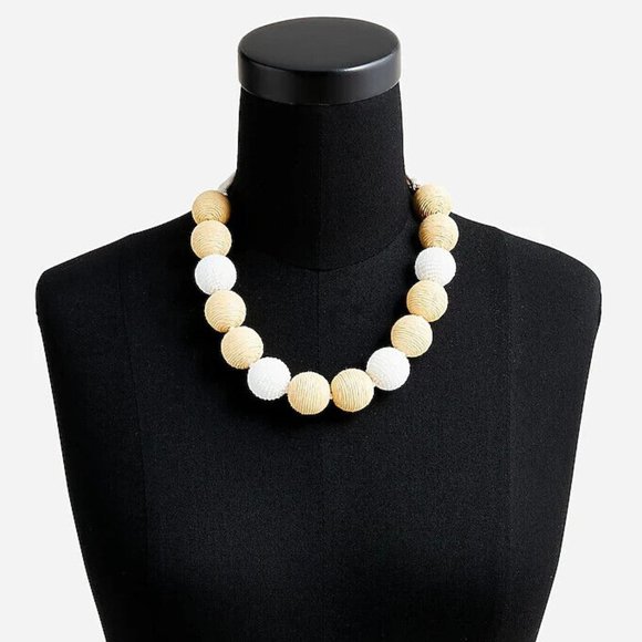 J.CREW Faux-raffia-and-bead gumball necklace new