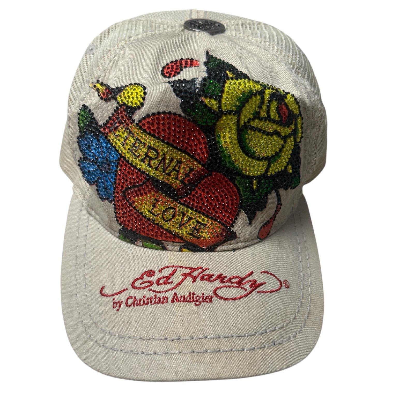 Vintage Christian Audigier Ed Hardy trucker hat Cap Eternal Love