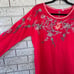 Johnny Was Womens Embroidered Floral Pink Tunic Swing Top Small Shirt Blouse