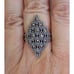 Size 10, 925 STERLING SILVER Large Marquise Shape Marcasite Ring