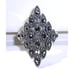 Size 10, 925 STERLING SILVER Large Marquise Shape Marcasite Ring