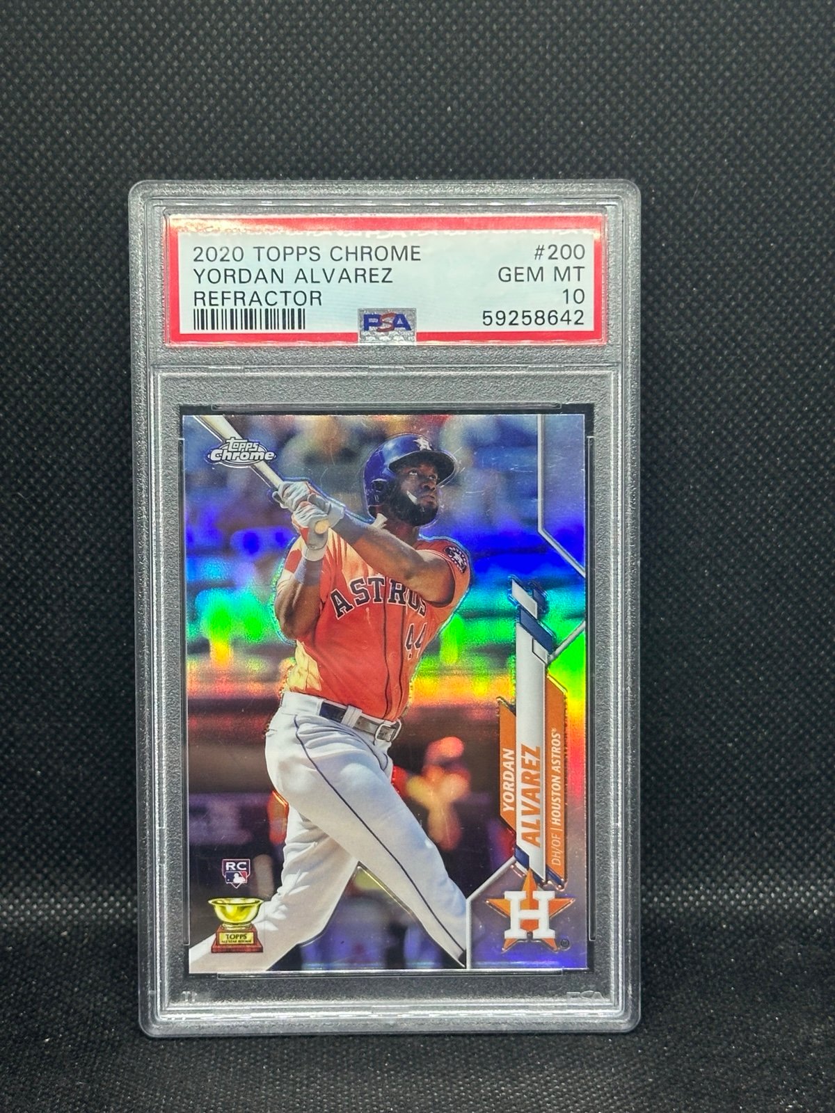 YORDAN ALVAREZ 2020 TOPPS CHROME REFRACTOR #200 RC PSA 10 GEM MT