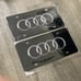 Audi black Brand New Front Vanity Metal Plate Frame Holder (2 Pack)
