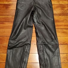 Motorcycle Leather Pants Zipper bottom