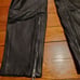 Motorcycle Leather Pants Zipper bottom