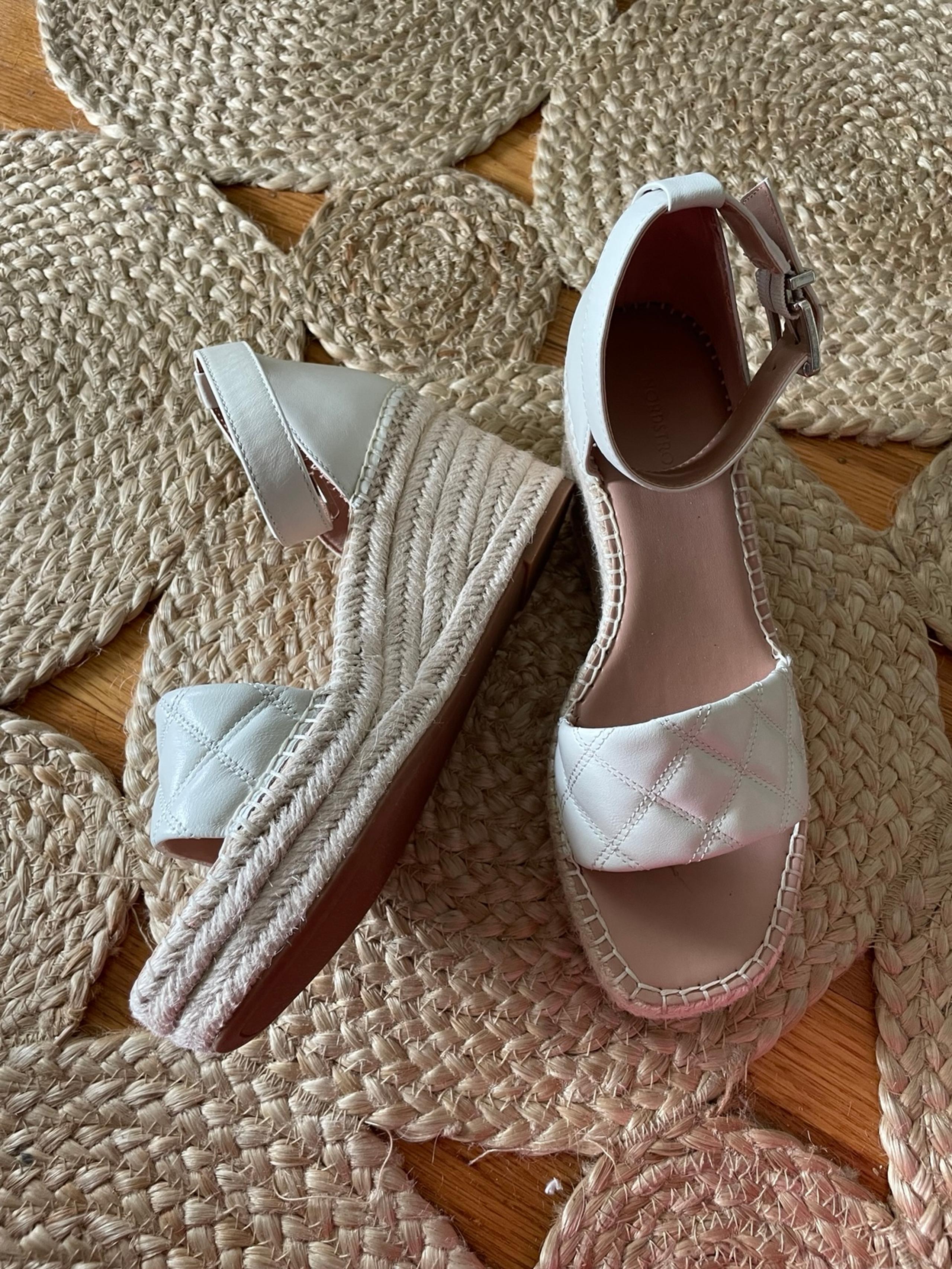Nordstrom Carmen Espadrille Platform Wedge Sandal White 7.5US