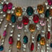 Gorgeous huge jeweled rhinestone statement necklace colorful gold