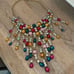Gorgeous huge jeweled rhinestone statement necklace colorful gold