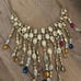 Gorgeous huge jeweled rhinestone statement necklace colorful gold