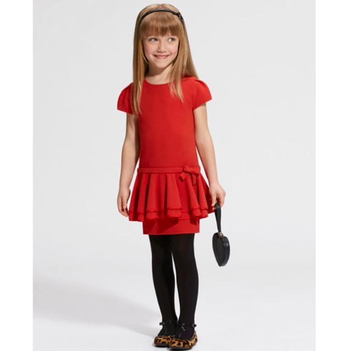 GUCCI Frill Peplum Dress Red Orange 6
