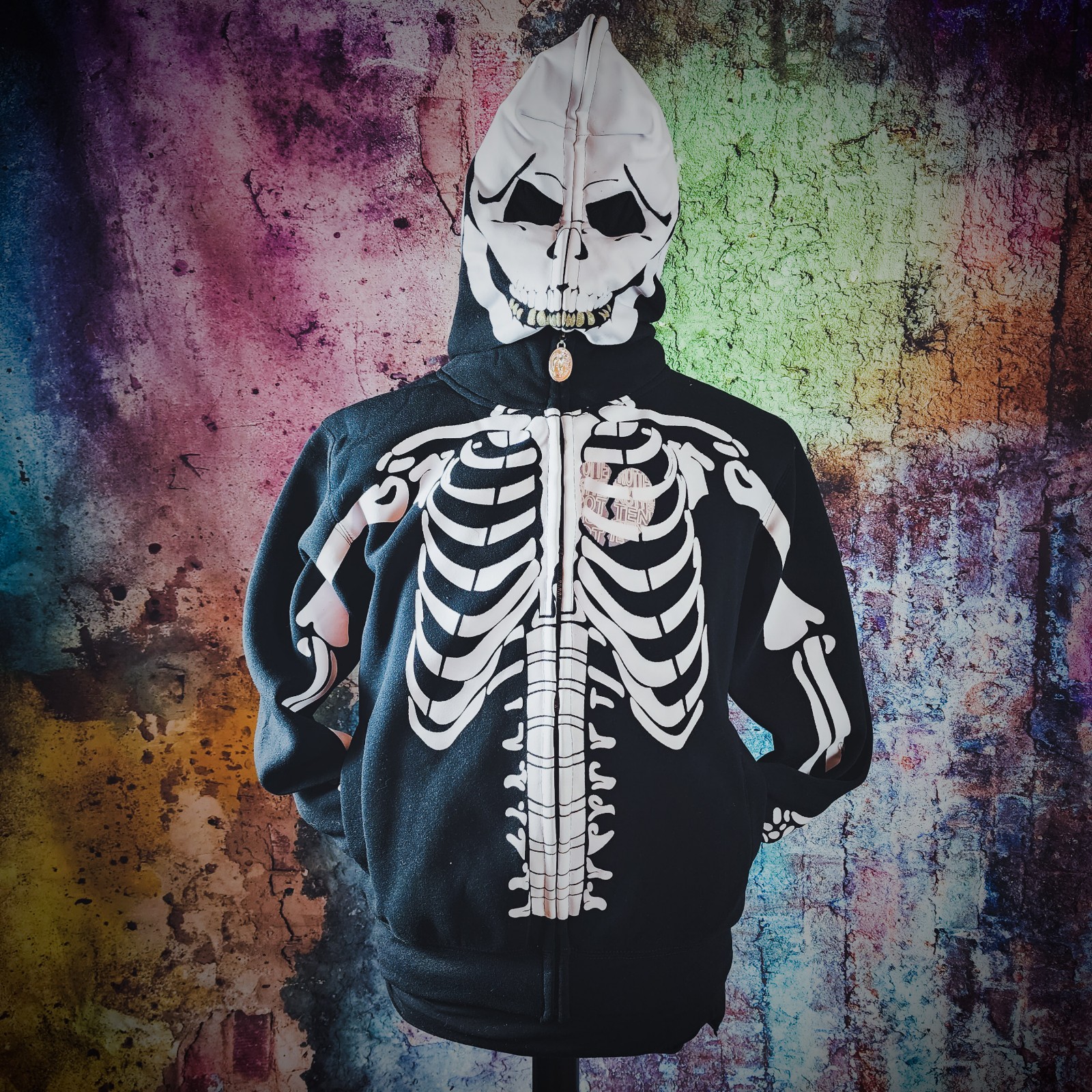 Full Zip Masked Skull Hoodie Size 10