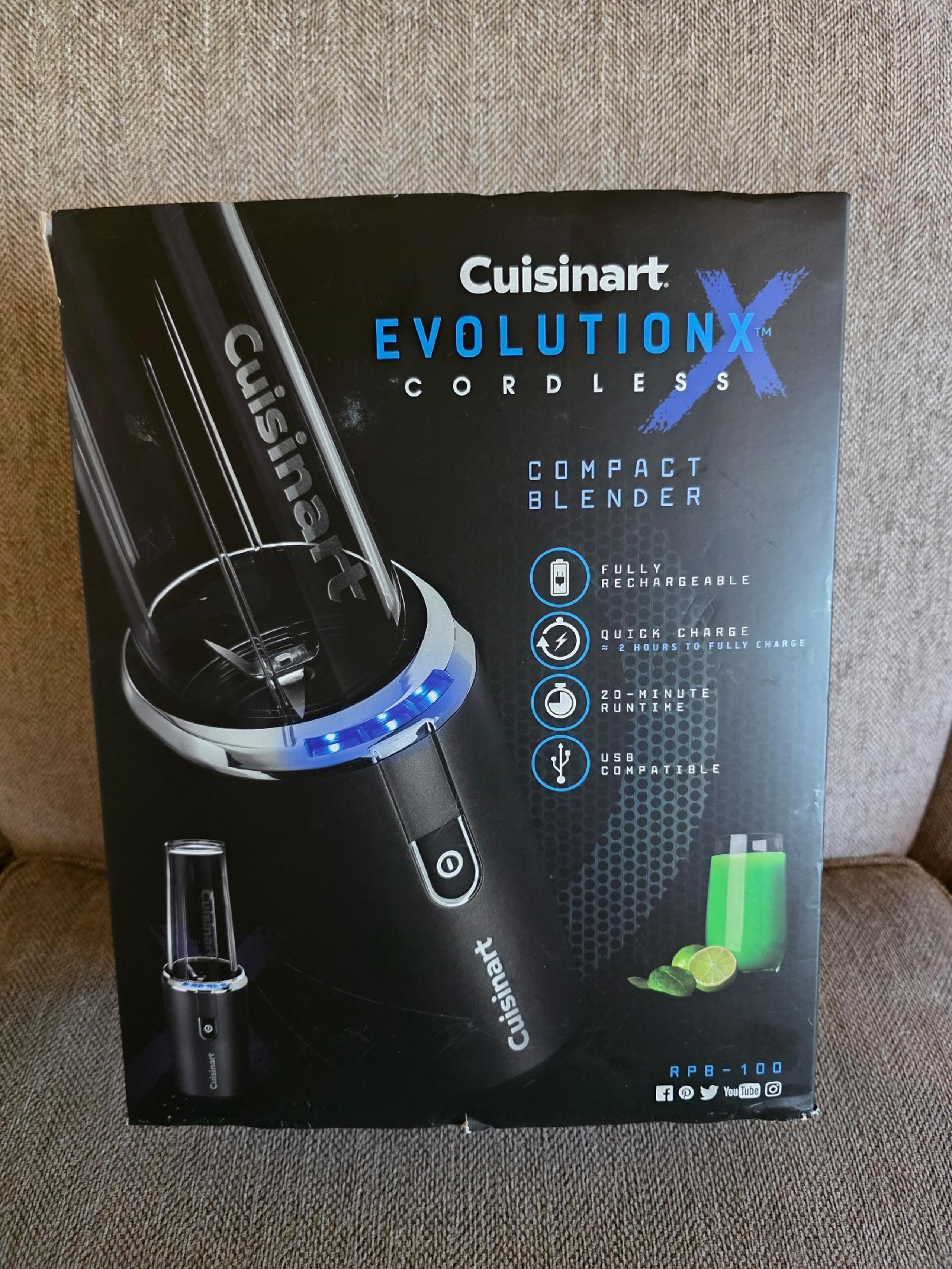 Cuisinart RPB-100 EvolutionX Cordless Rechargeable Compact Blender, gray/black