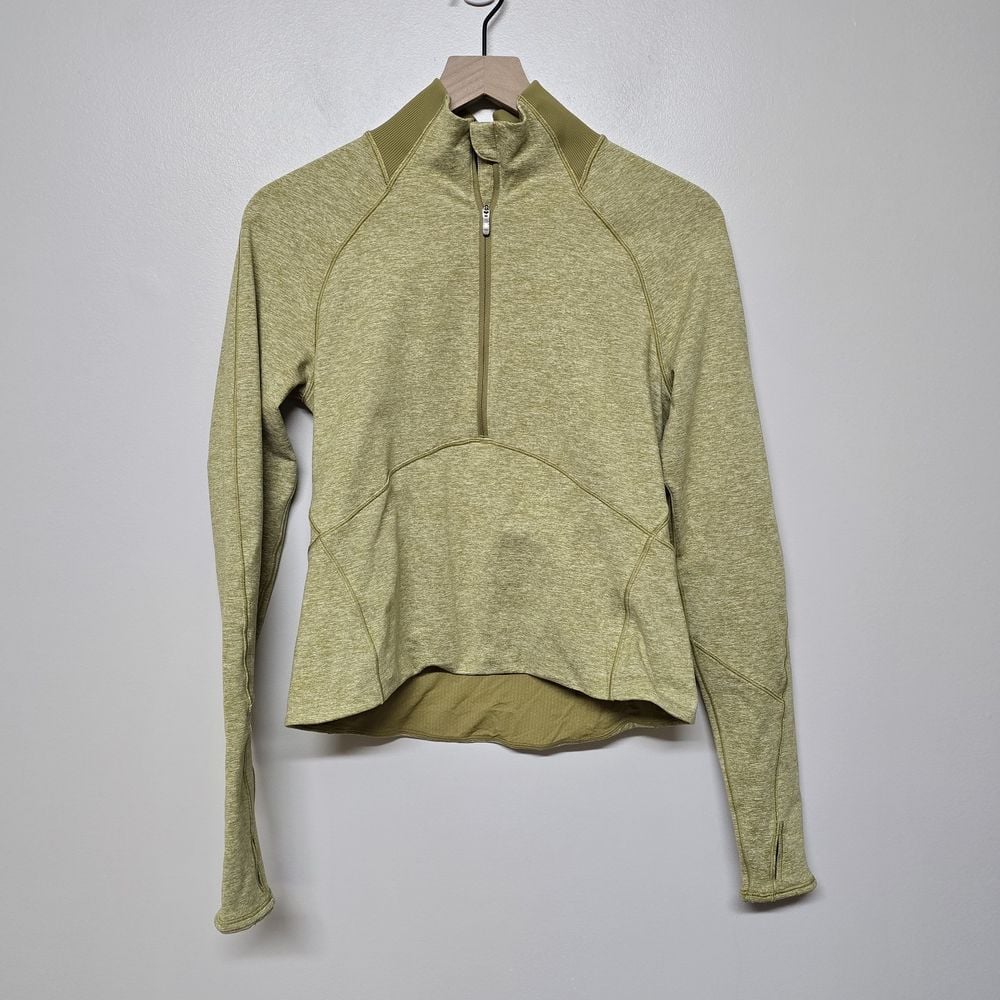 Lululemon Always Alert 1/2 Zip Long Sleeve Top Heathered Grape Leaf Sz 8